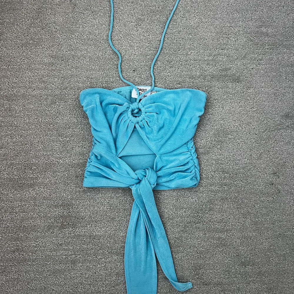 Princess Polly Blue Loriella Ring Detail Crop Top